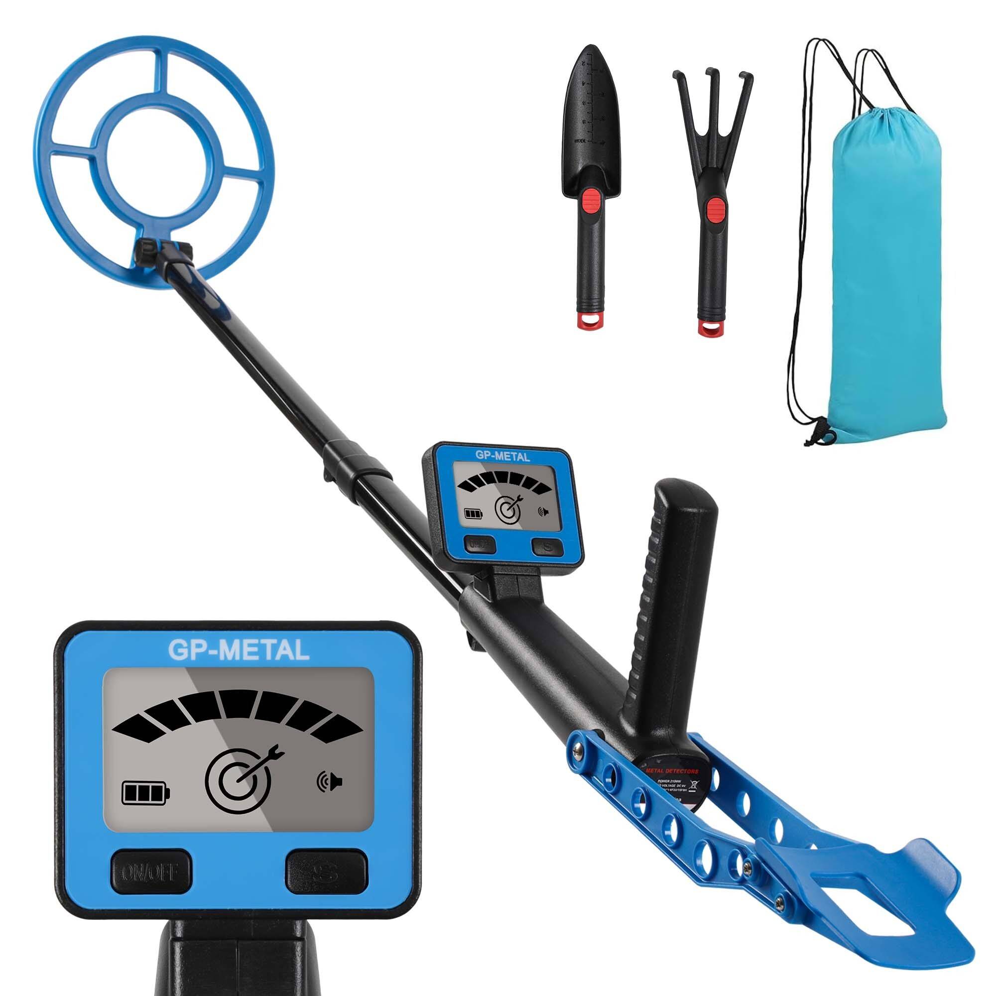 Metalldetektor Kit für Erwachsene Multifunktionaler Profi-Detektor Metallsuchgerät wasserdichte Spule für Größere Tiefe, mit Schaufel und Traget