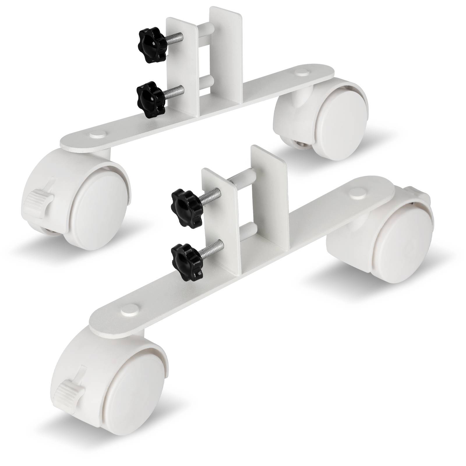 6x Standfüße mit Rollen für Infrarotheizungen Geeignet für Heizgeräte mit einer Dicke von weniger als 3,5 cm, Metall, weiß