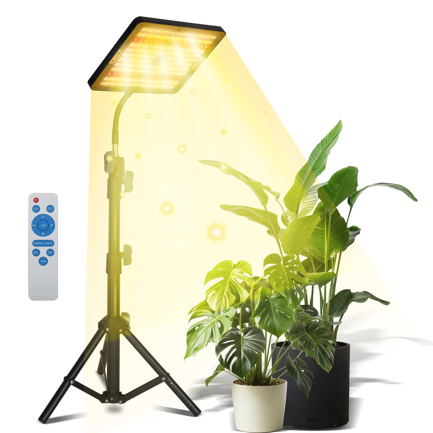 Pflanzenlampe LED Vollspektrum, 242 LEDs Pflanzenlicht Höhenverstellbares mit Auto Timer, 10 Helligkeit, 3 Lichtmodi, Grow Lampe für Zimmerpflanz