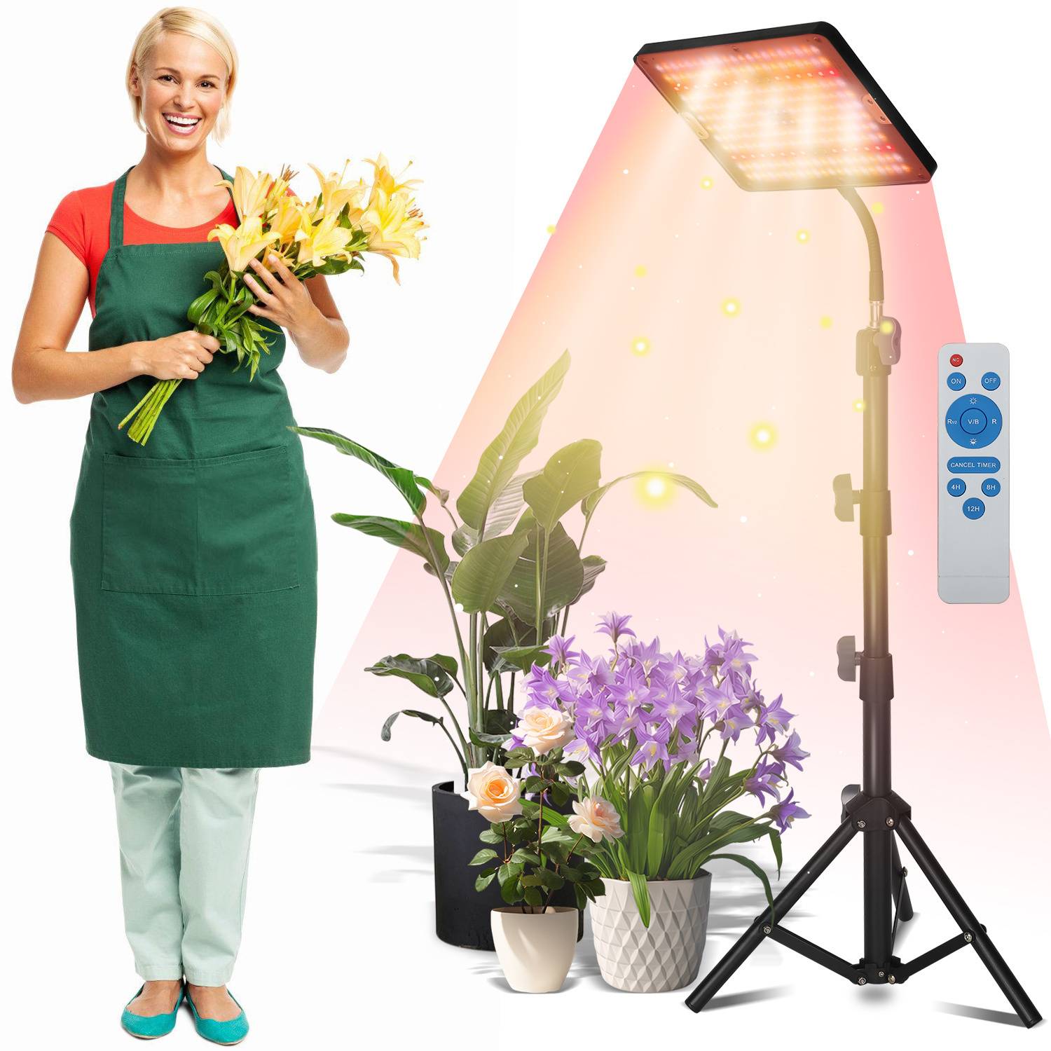Pflanzenlampe Led Vollspektrum, Zimmerpflanzen Pflanzenlampe Growlampe Pflanzen Wachstumslampen (Timer, 10xHelligkeit)