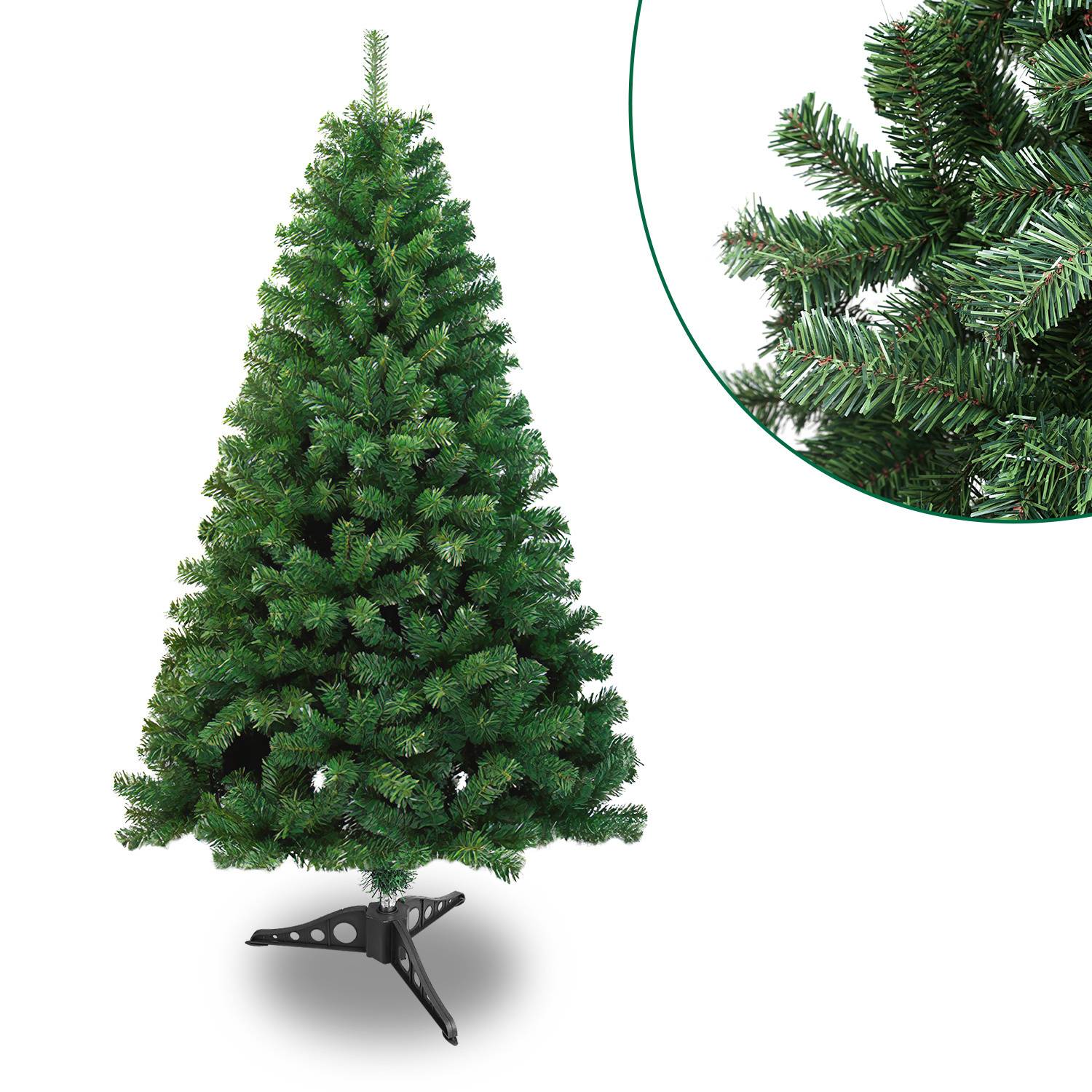 Künstlicher Weihnachtsbaum 120 cm Tannenbaum mit Ständer für Weihnachten-Dekoration Mehrweg Grün
