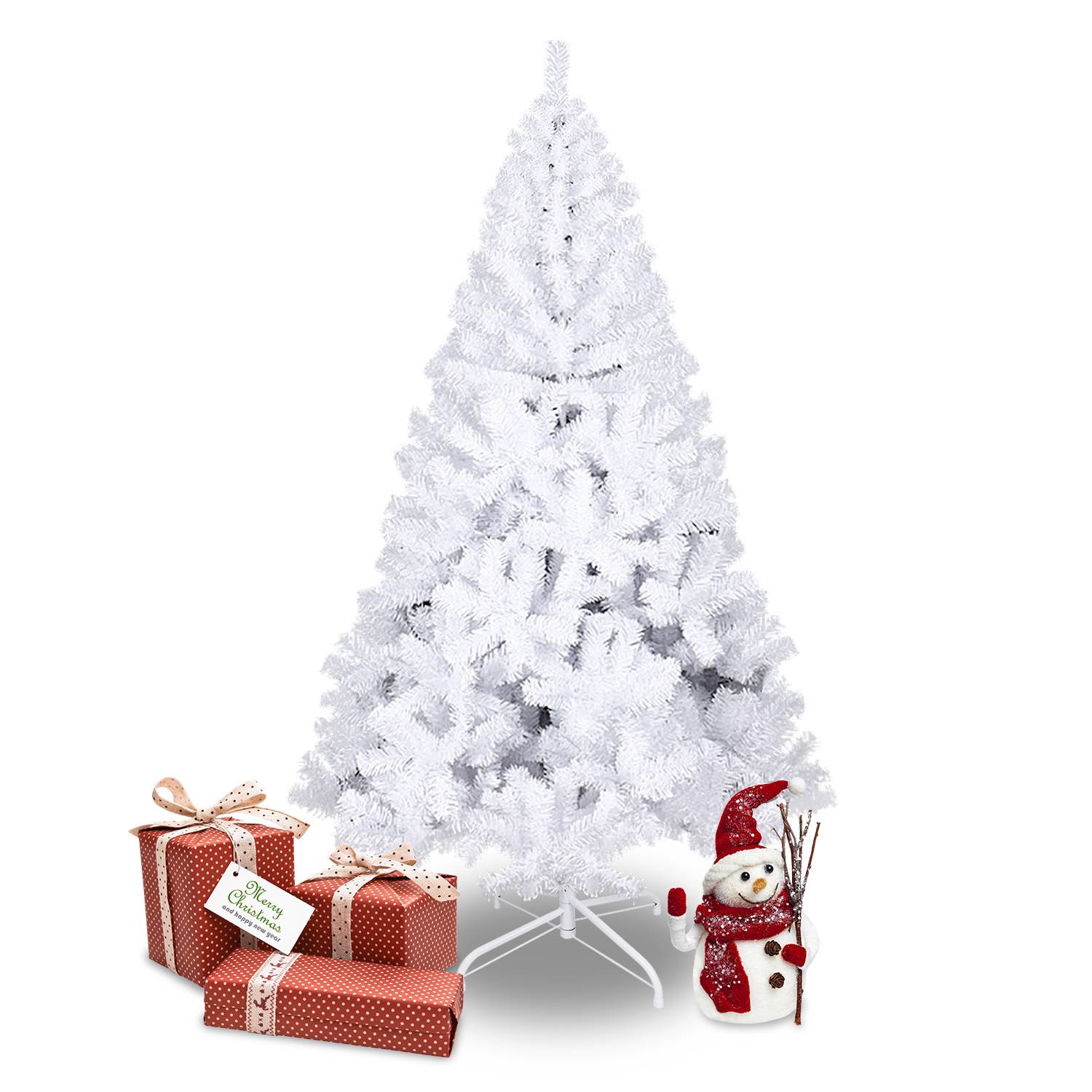 Künstlicher Weihnachtsbaum 210 cm Tannenbaum mit Ständer für Weihnachten-Dekoration Mehrweg Weiß
