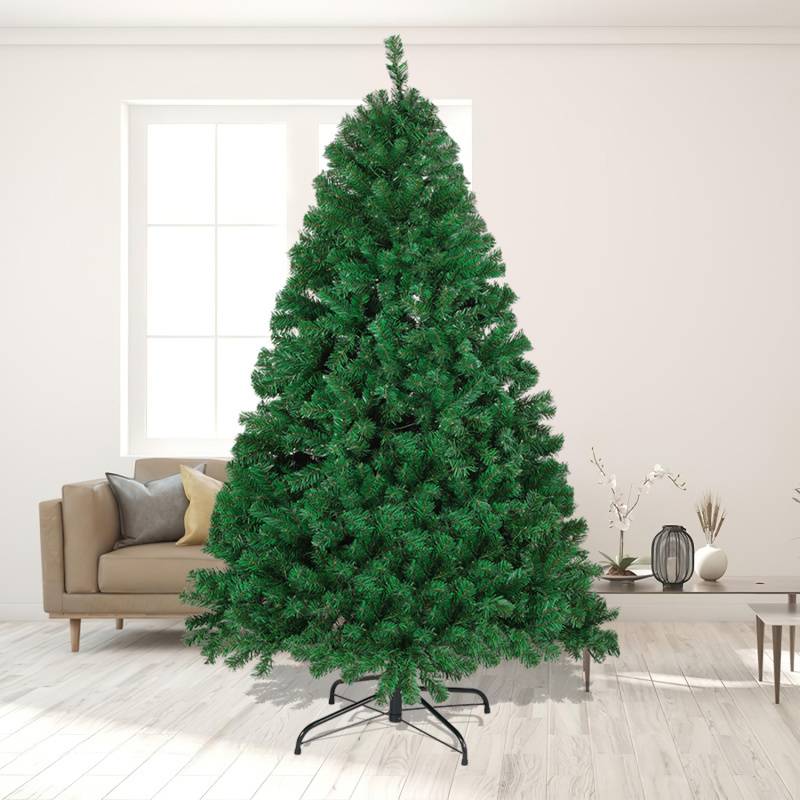 150cm Künstlicher Weihnachtsbaum, Tannenbaum mit Metallständer, Christbaum 400 Spitzen PVC Nadeln, Kunstbaum Weihnachten Klappsystem grün
