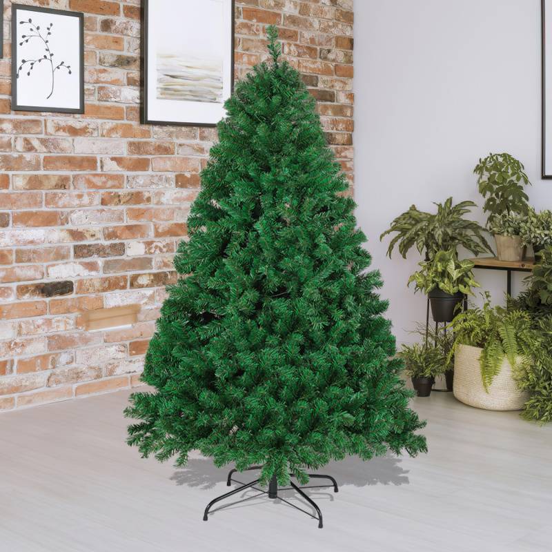 180cm Künstlicher Weihnachtsbaum, Tannenbaum mit Metallständer, Christbaum 650 Spitzen PVC Nadeln, Kunstbaum Weihnachten Klappsystem grün