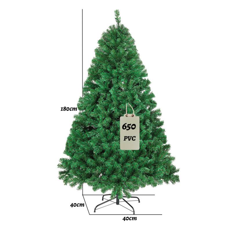 180cm Künstlicher Weihnachtsbaum Tannenbaum, PVC Nadeln Metallständer & Klappsystem Christbaum Grün