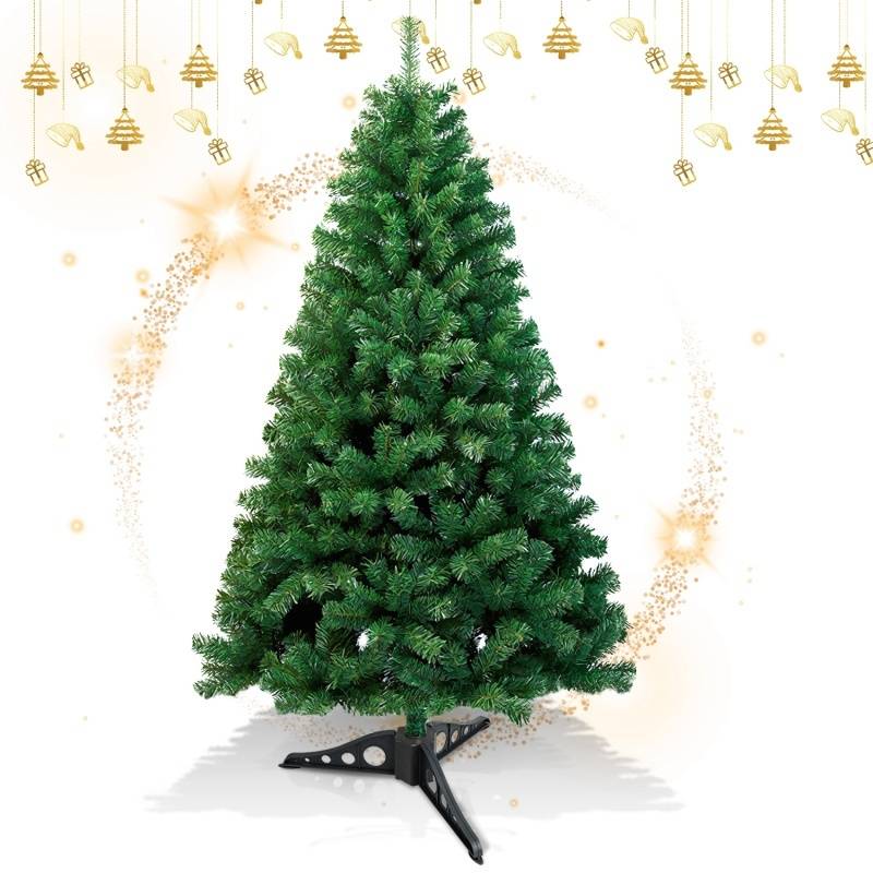 120cm Künstlicher Weihnachtsbaum, Tannenbaum mit Ständer, Christbaum 220 Spitzen PVC Nadeln, Kunstbaum Weihnachten Klappsystem grün