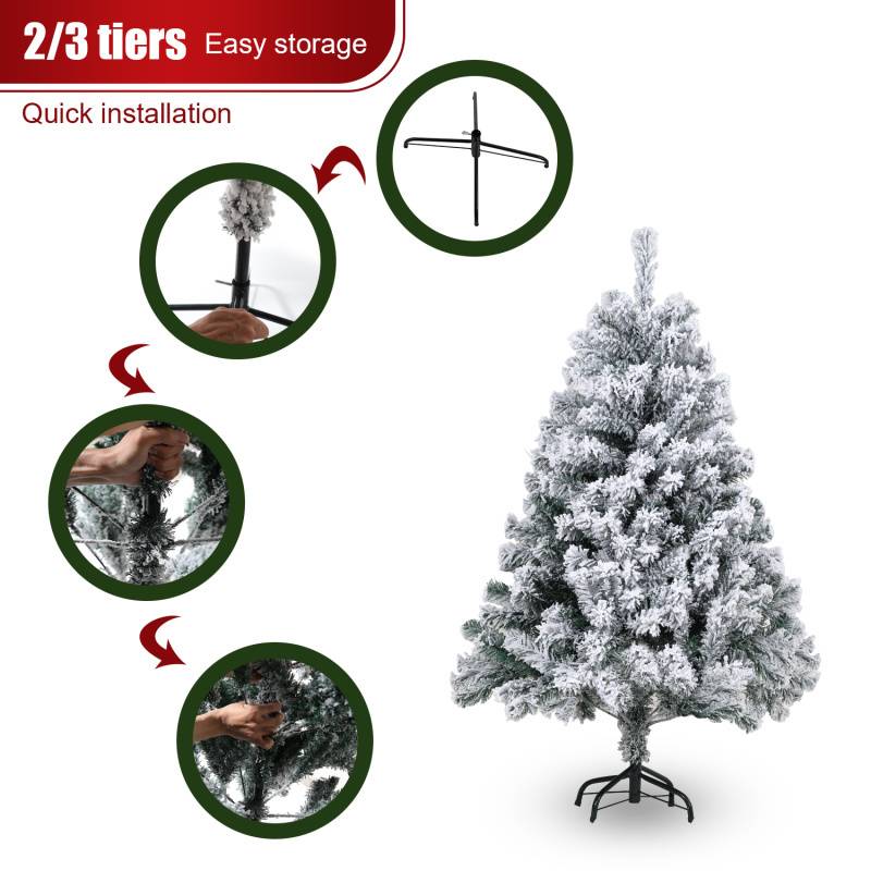 120cm künstlicher Weihnachtsbaum und weißem Schnee, für Weihnachten-Dekoration, Feuerbeständig, wiederverwendbare