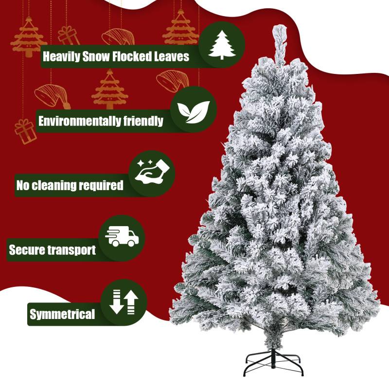 120cm künstlicher Weihnachtsbaum und weißem Schnee, für Weihnachten-Dekoration, Feuerbeständig, wiederverwendbare