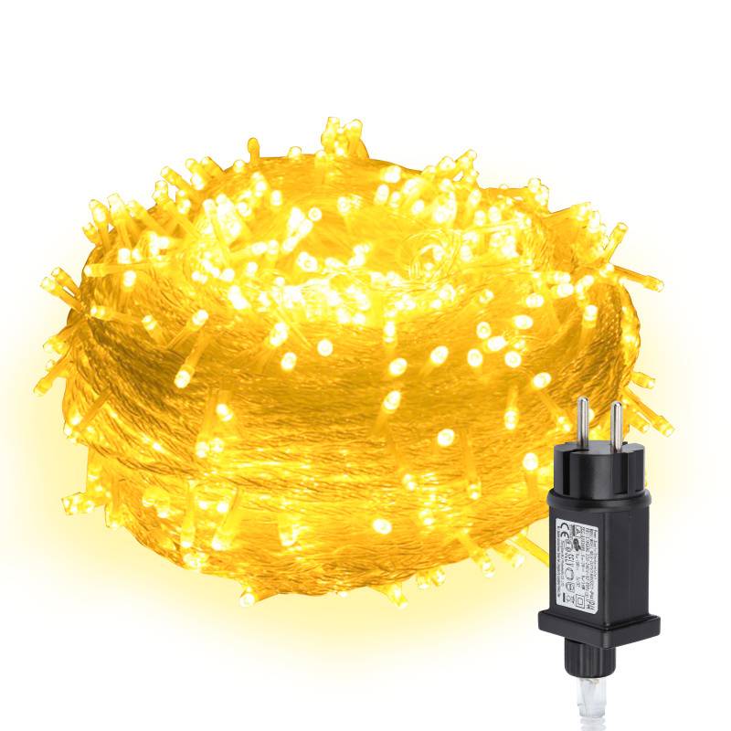 10M 100 LED Lichterkette Warmweiß 8 Lichtmodi Lichterketten Party Garten Innen Deko Weihnachtsbeleuchtung