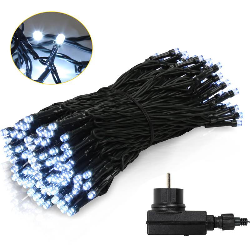 Lichterkette 10m 100LED 8 Lichtmodi Lichterketten für Party Weihnachten Hochzeit Deko, kaltweiß