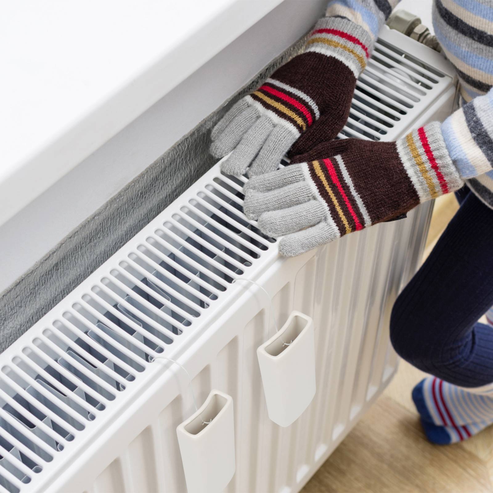 Luftbefeuchter für Heizkörper aus Keramik - 4er Set mit flexiblen Aufhängehaken - Energieeffizient & optimale Luftfeuchtigkeit - Schnelle Verdunstu