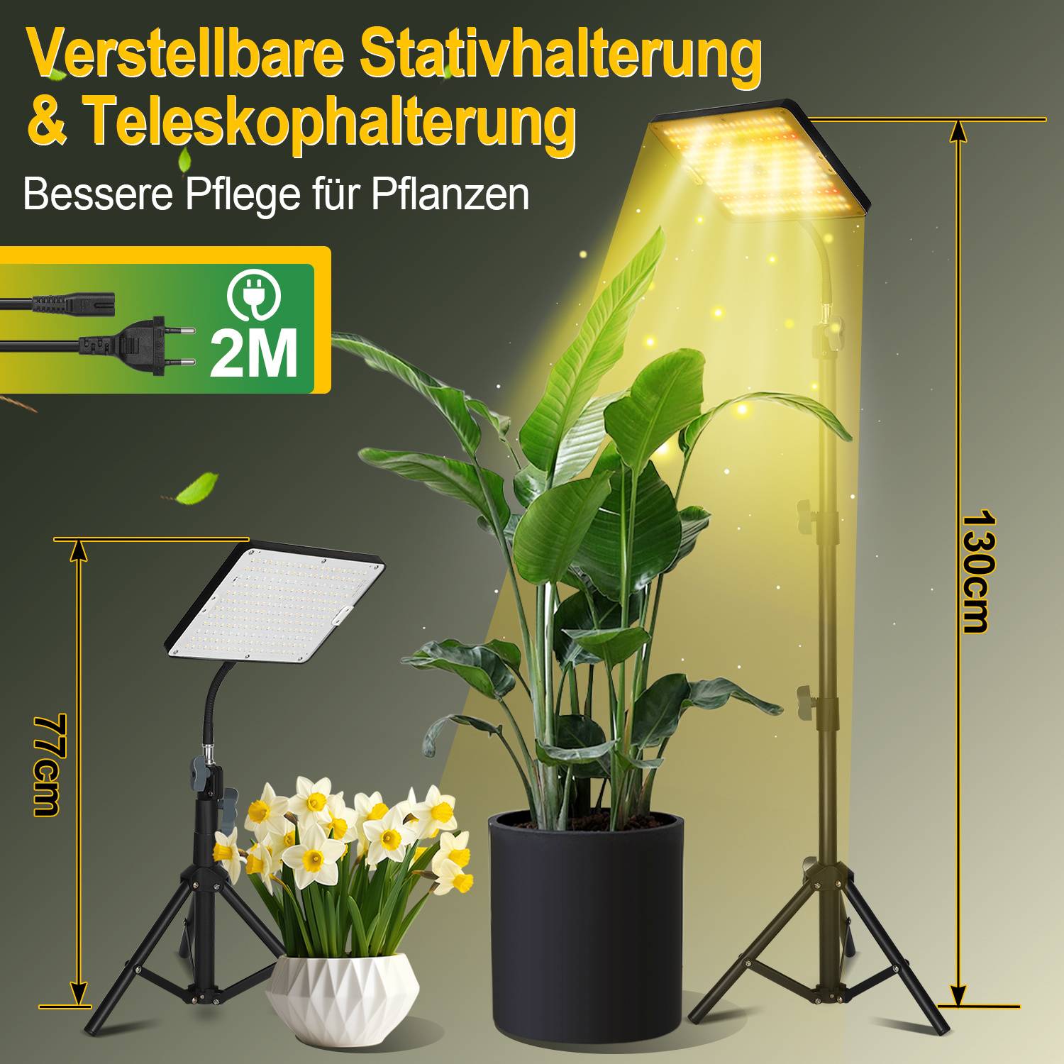 Pflanzenlampe LED, UV-IR Vollspektrum Pflanzenlicht für Zimmerpflanzen, Pflanzenleuchte with 10 Dimmable Brightness, Wachstumslampe für Blumen Ge