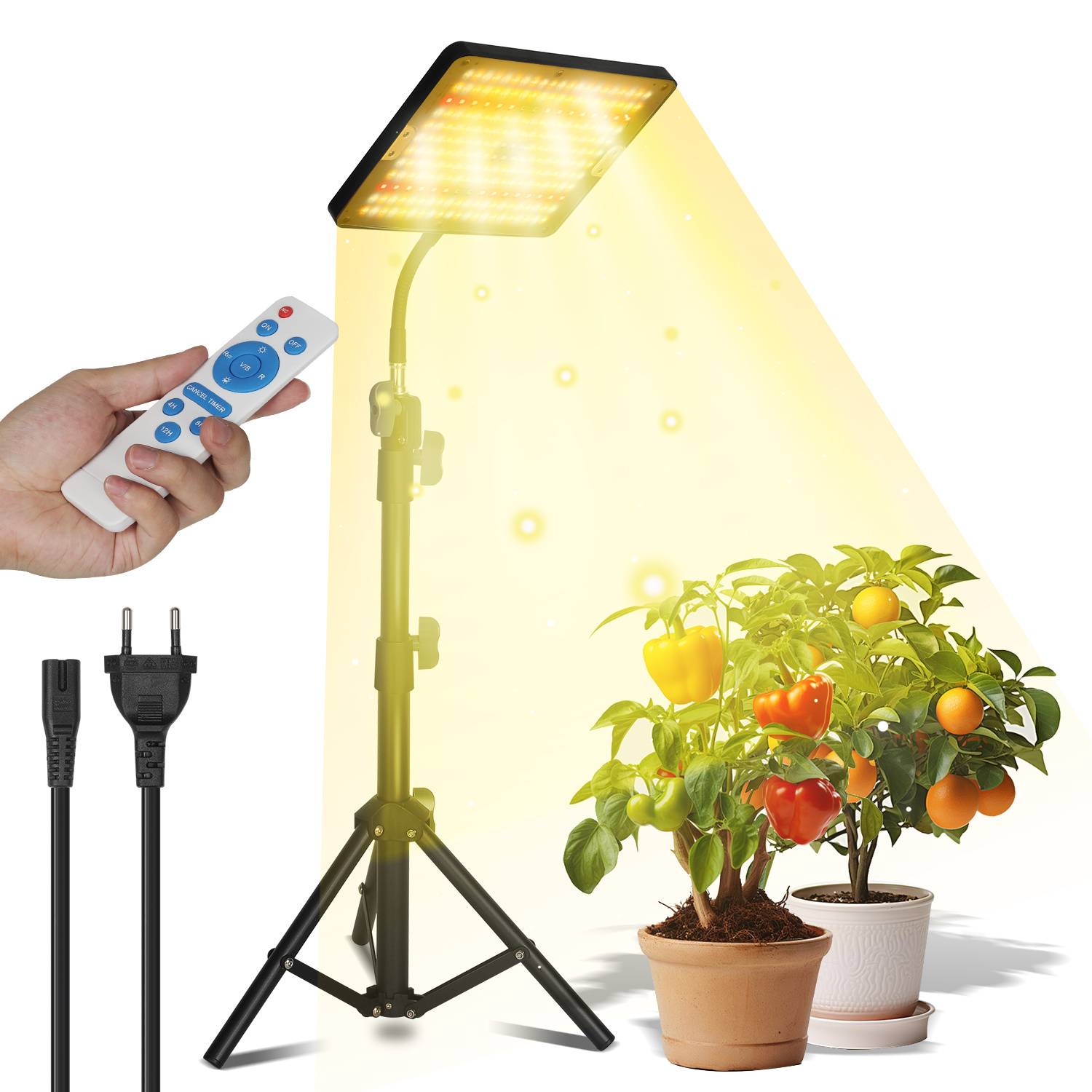 LED Pflanzenlampe mit Ständer, 25 Watt Vollspektrum Grow Lampe, 77-130cm Höhenverstellbare Pflanzenlicht mit Stativ für Zimmerpflanzen
