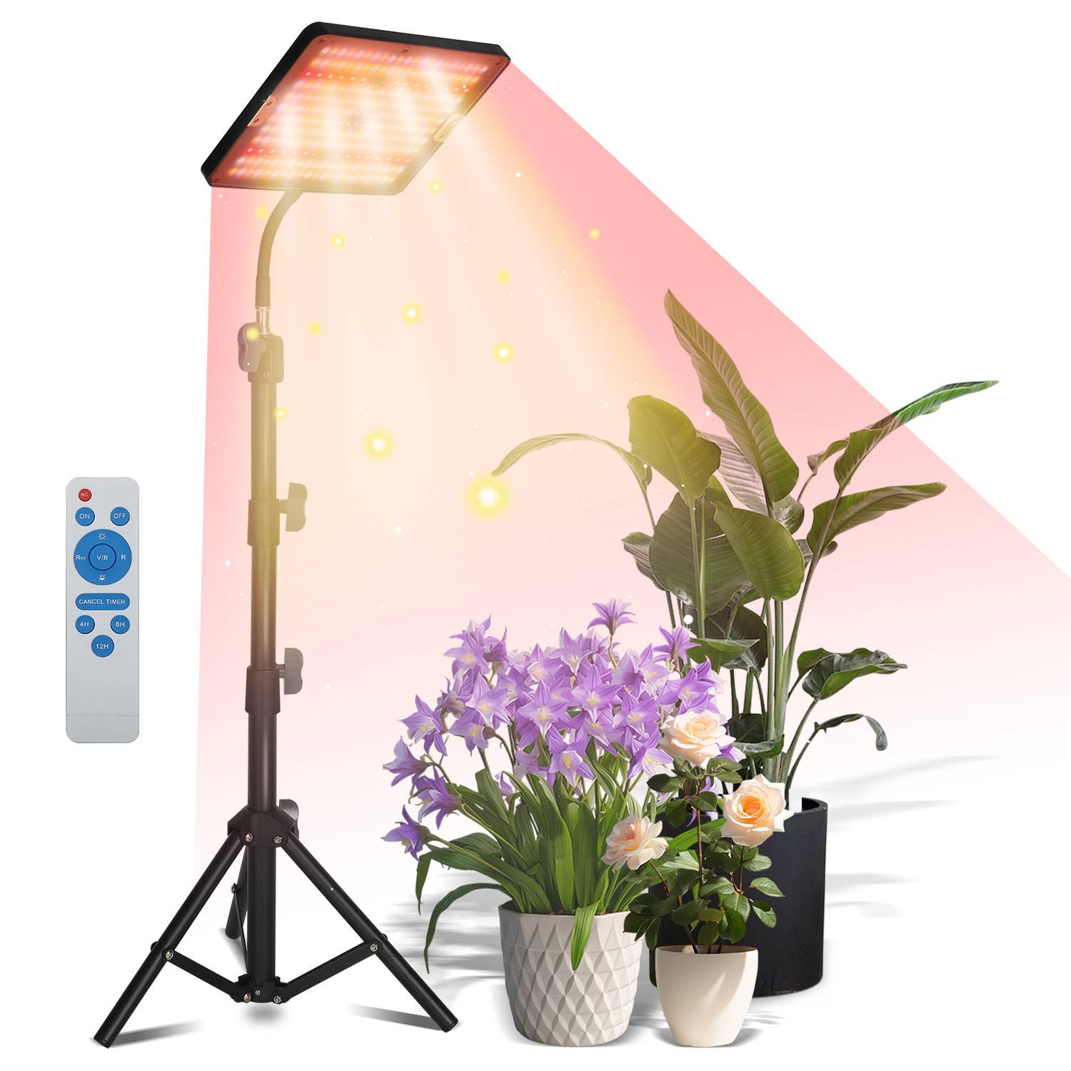 Pflanzenlampe LED Vollspektrum, 242 LEDs Pflanzenlicht Höhenverstellbares mit Auto Timer, 10 Helligkeit, 3 Lichtmodi, Grow Lampe für Zimmerpflanz