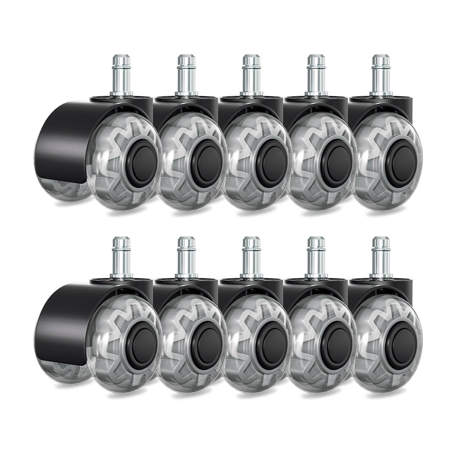 10x Hartbodenroller 11/50mm , auch für Weichboden,360° Bürostuhl Rollen Ersatzrollen,Ersatz Bürostuhlrollen Set in Schwarz