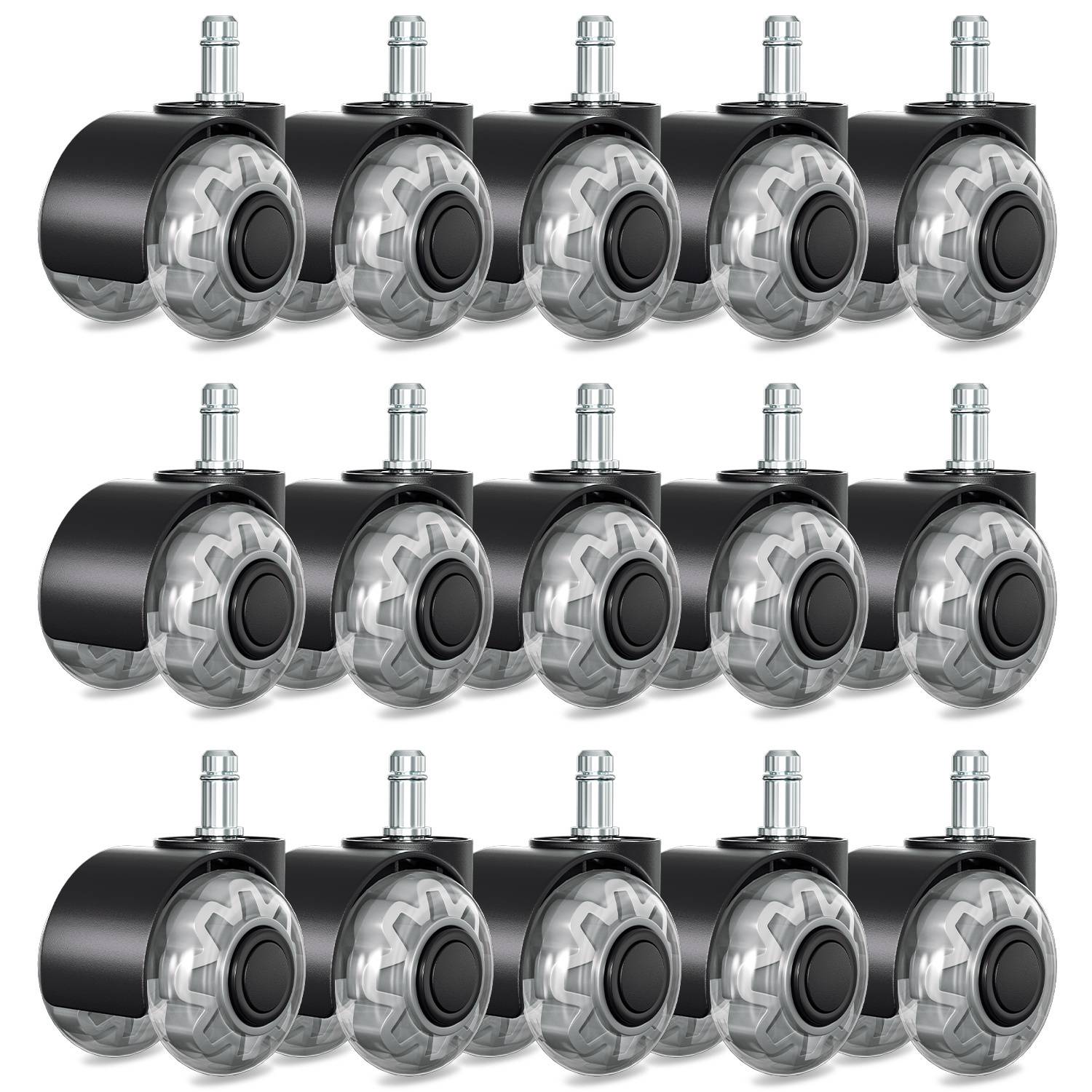 15x Hartbodenroller 11/50mm , auch für Weichboden,360° Bürostuhl Rollen Ersatzrollen,Ersatz Bürostuhlrollen Set in Schwarz