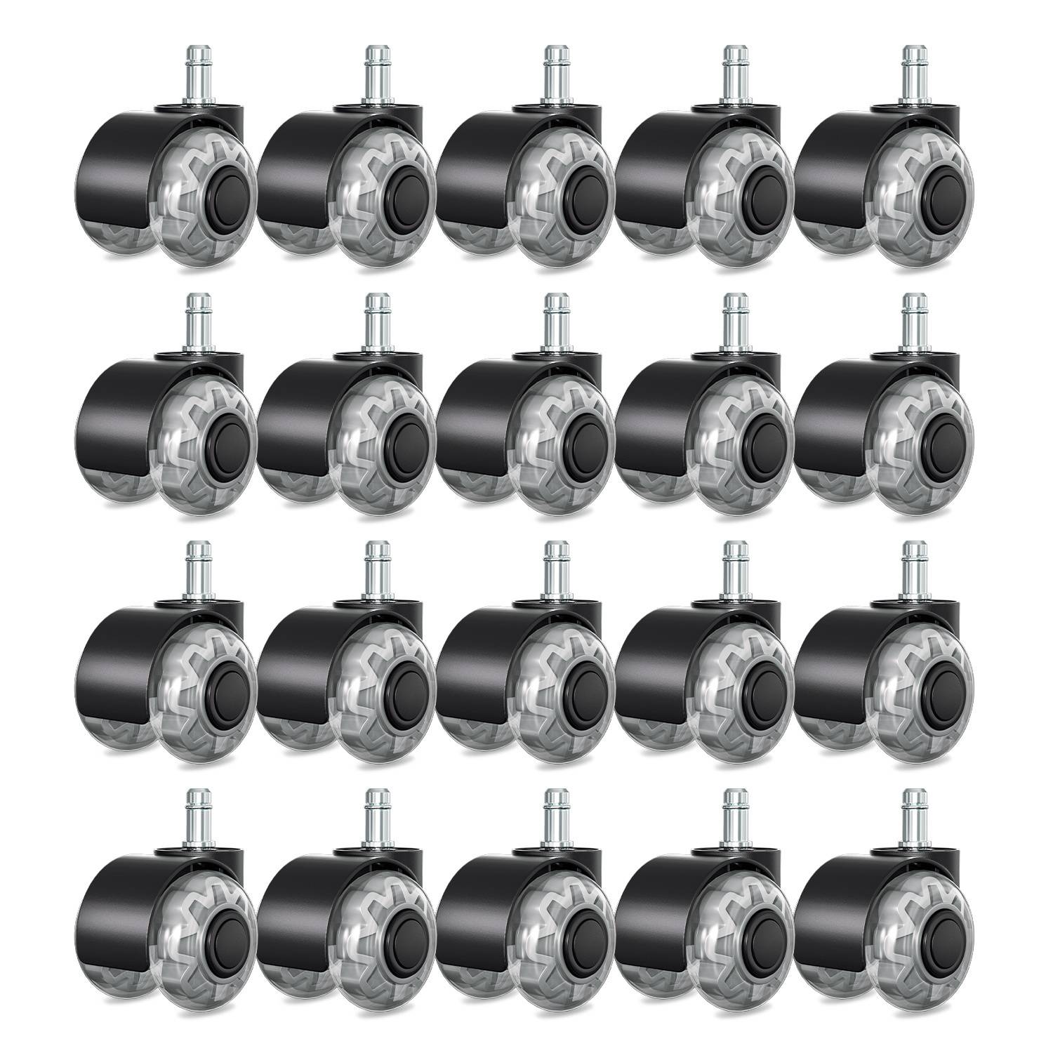 20x Hartbodenroller 11/50mm , auch für Weichboden,360° Bürostuhl Rollen Ersatzrollen,Ersatz Bürostuhlrollen Set in Schwarz