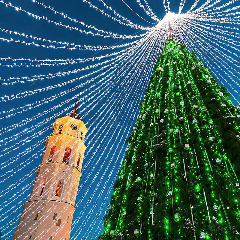 30M 300 LED Lichterkette Kaltweiß 8 Lichtmodi Lichterketten Party Garten Innen Deko Weihnachtsbeleuchtung