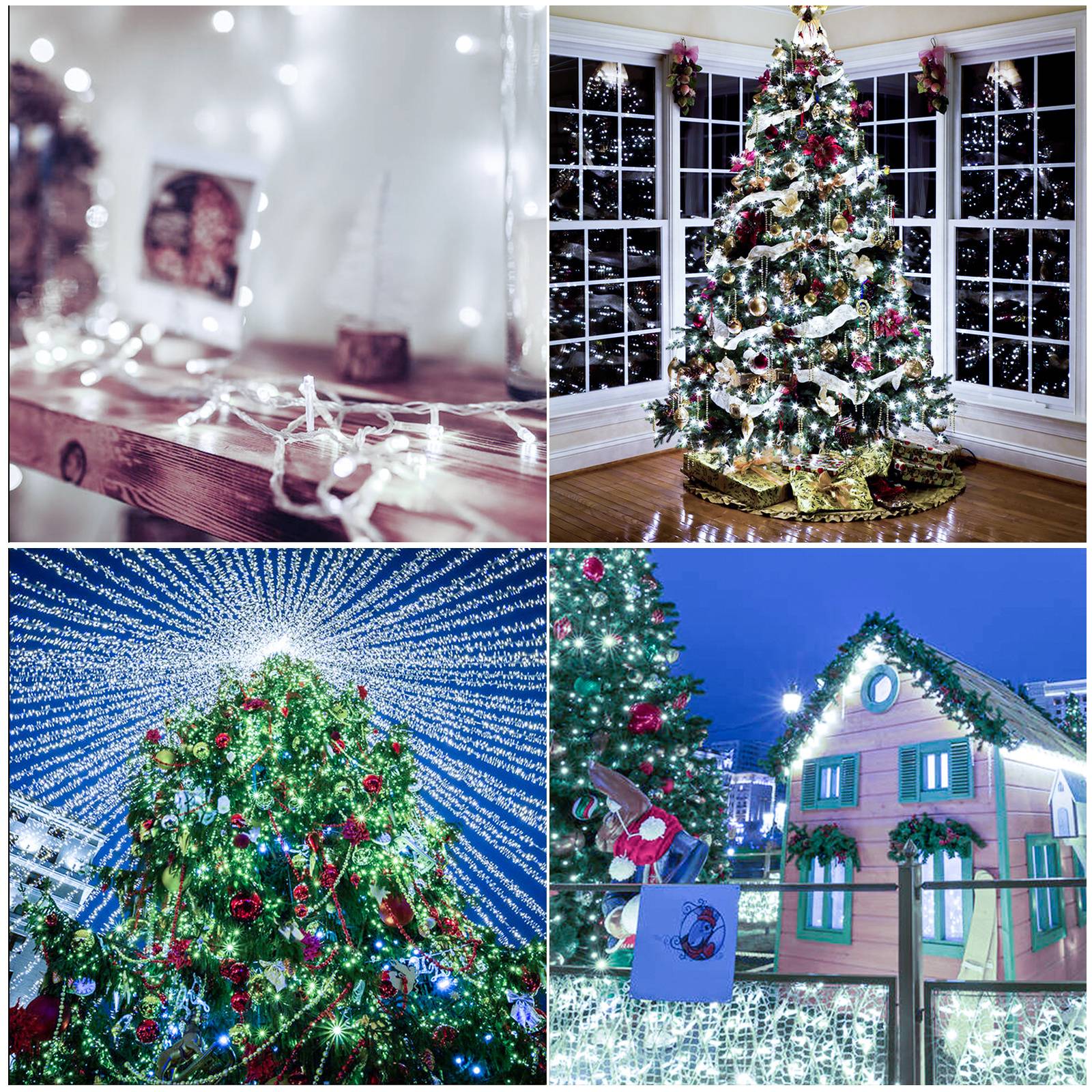 LED Lichterkette 100M 500LEDs IP44 mit 8 Modi für Innen & Außen Weihnachten Party Garten Bedienung Funkelnder Sterneffekt Deko Transparent Kabel Kal