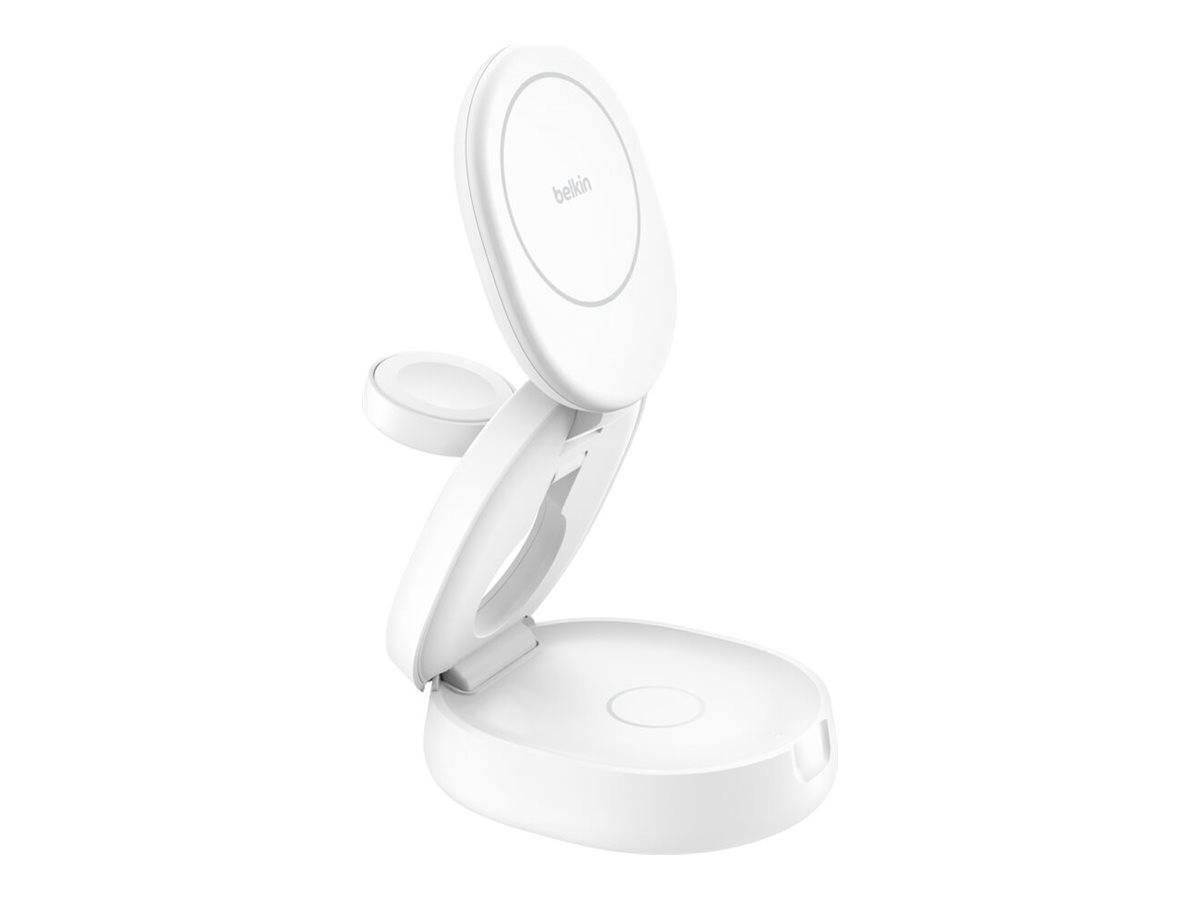 Belkin BoostCharge - Kabelloses Ladegerät - 3-in-1, magnetic, compact + AC-Netzteil