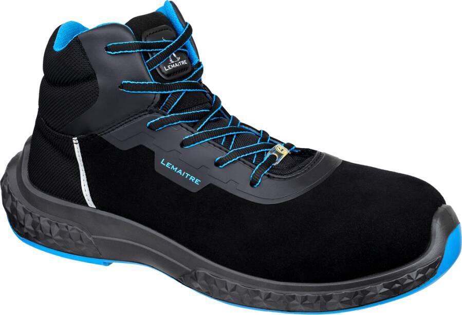 Sicherheitshalbschuh/-hochschuh S3 Michel Low/Michel High ESD 8107-45 Größe 45 Farbe schwarz/blau Typ Hochschuh Modell