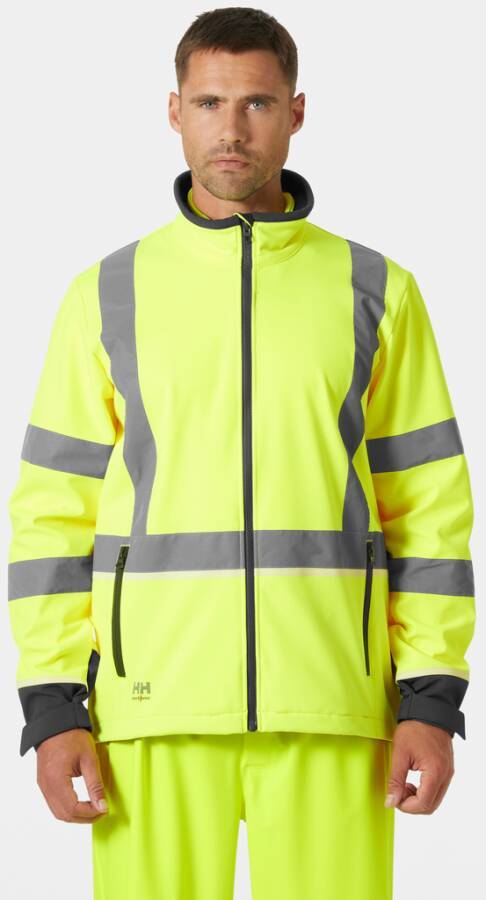 Warnschutz-Softshelljacke UC-ME Klasse 2/3 74055_369-L Größe L Farbe warngelb / anthrazit
