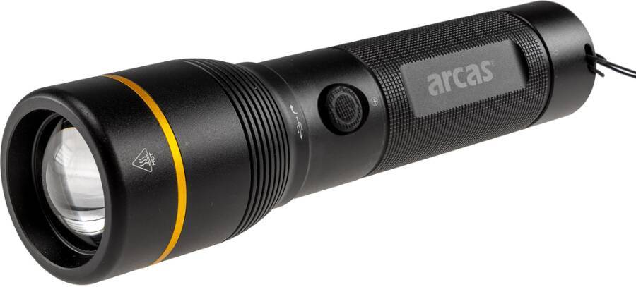 LED-Taschenlampe ARCAS mit Akku 23981 Leuchtmittel SMD-LED Ausführung 1x COB Lichtstrom 2000 Lumen Leuchtweite 250 m Leu
