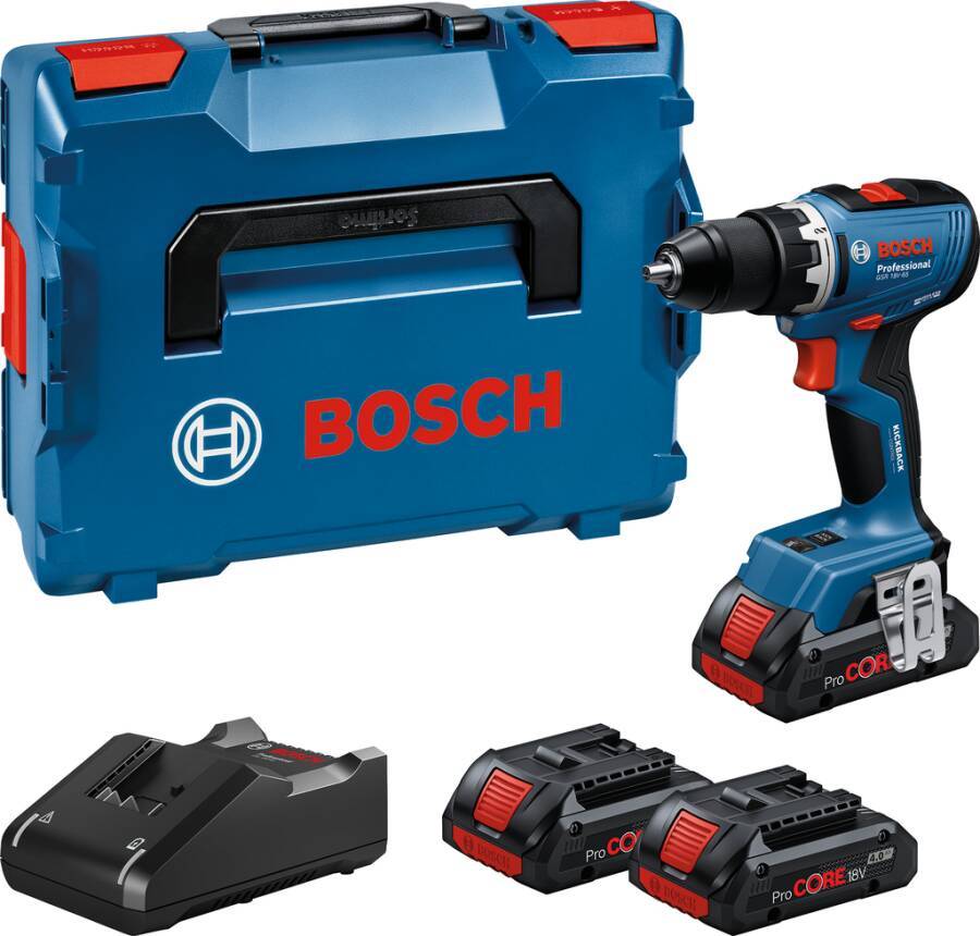 Akku-Bohrschrauber GSR 18 V-65 06019N3203 Typ Set Opt. B Lieferumfang 2x Akku GBA 18V 5.0Ah, Schnelladegerät GAL 18V-40