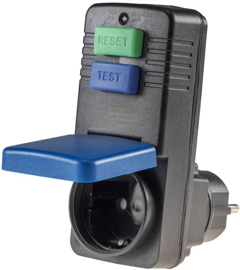 Fehlerstromschutzadapter Zwischenstecker 23475 Farbe schwarz/ blau Ausführung Personenschutz-Adapter Zuleitung ohne Stec