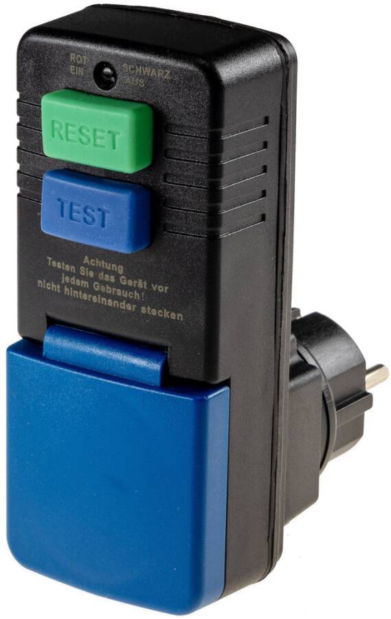 Fehlerstromschutzadapter Zwischenstecker 23475 Farbe schwarz/ blau Ausführung Personenschutz-Adapter Zuleitung ohne Stec