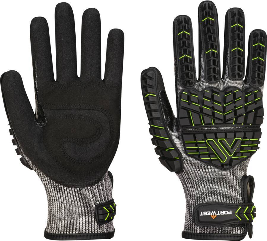 Nitrilschaum- Stoßschutz- Handschuh A755K3RXL Größe XL Farbe schwarz/grün Trägermaterial TPR, HPPE, Polyester, Stahlfibe