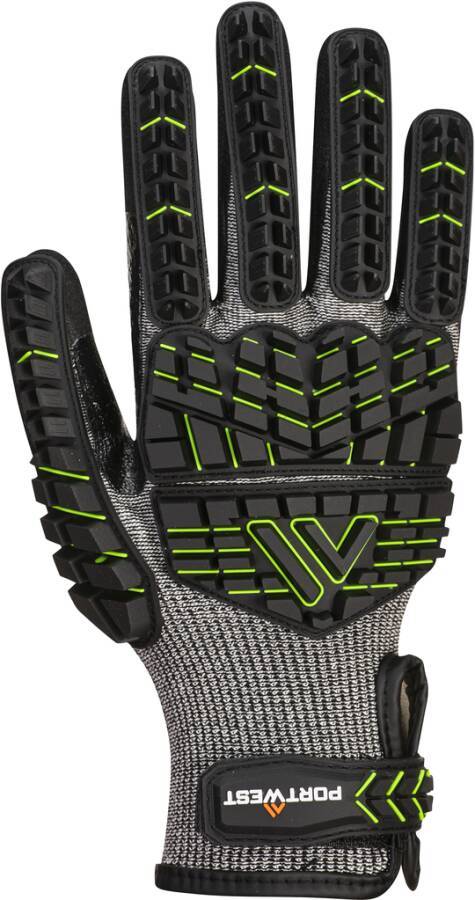 Nitrilschaum- Stoßschutz- Handschuh A755K3RXL Größe XL Farbe schwarz/grün Trägermaterial TPR, HPPE, Polyester, Stahlfibe