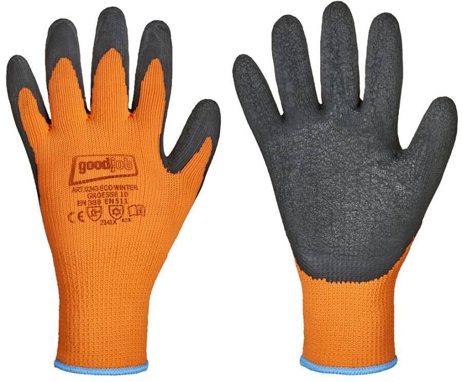 Kälteschutzhandschuh Eco Winter Goodjob® 71022908 Größe 08 Farbe orange/schwarz Trägermaterial Polyester Gauge 7 Mat.-