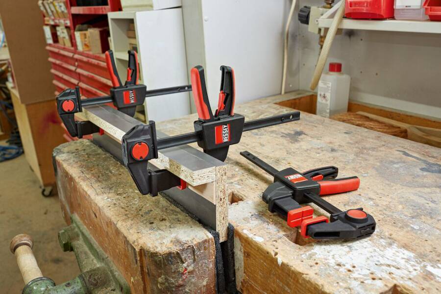 Einhand-Tischzwinge EZR EZR15SET Spannweite 150 mm Ausladung 60 mm Spreizweite (e) 120-310 mm Schiene 14x5 mm Gewicht 0,