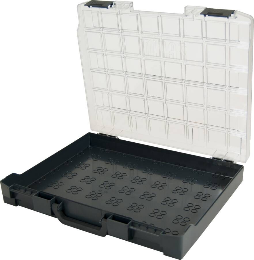 Sortimentskoffer Kunststoff mit Einsätzen ZK-0115-01-066-1-00 Abmessung (BxTxH) 436 x 365 x 72 mm Anzahl Boxen 0 Inhalt
