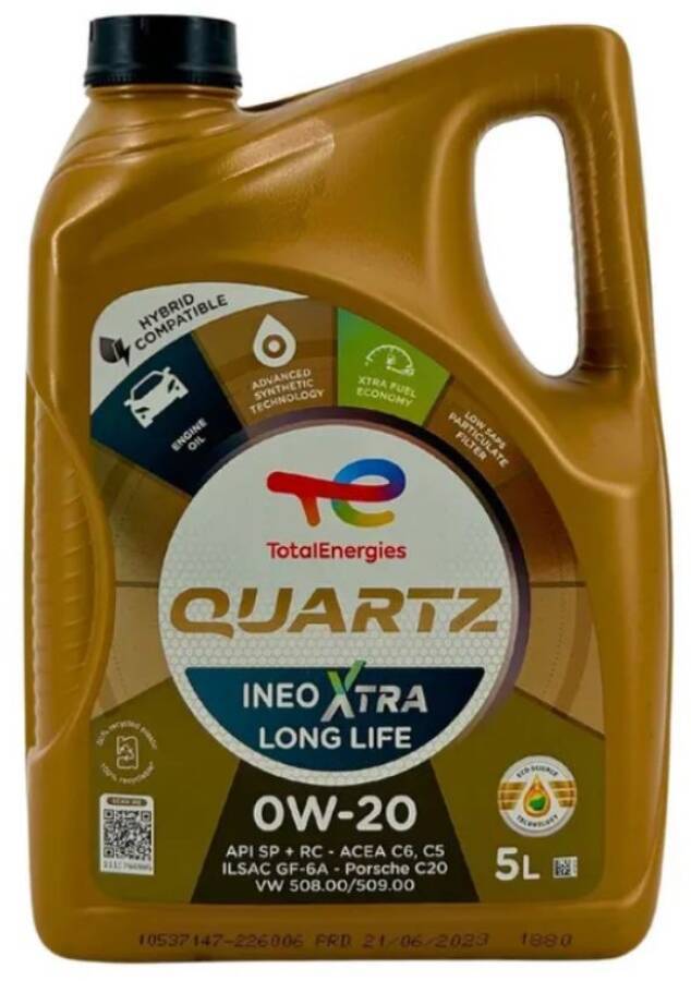 Motorenöl TotalEnergies Xtra Longlife 0W-20 8284405 Inhalt 5l Ausführung Kanister