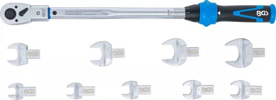 Drehmomentschlüssel-Satz 11-tlg. 7193 Anzugswert 40 - 210 Nm Antriebsvierkant 14 x 18 Länge 480 mm Gewicht 4518 g Typ -