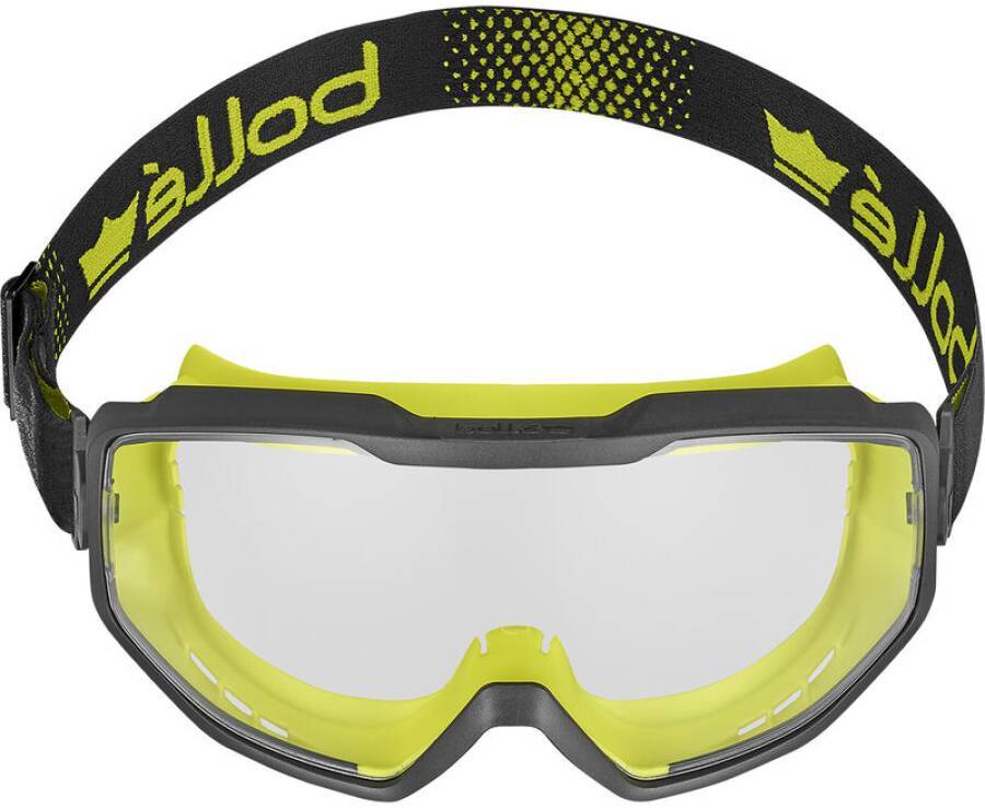 Vollsichtschutzbrille SPECTRUM SPECTN10W Rahmen schwarz / gelb Scheibe klar Scheibenkennzeichnung 16321 UL1,2 GL3 DT 1-M