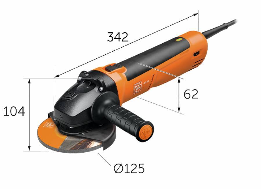 Winkelschleifer CG15 - 150 BL 72251060000 Modell CG15 - 150 BL Lieferumfang Schutzhaube, werkzeuglose Schnellspannmutter