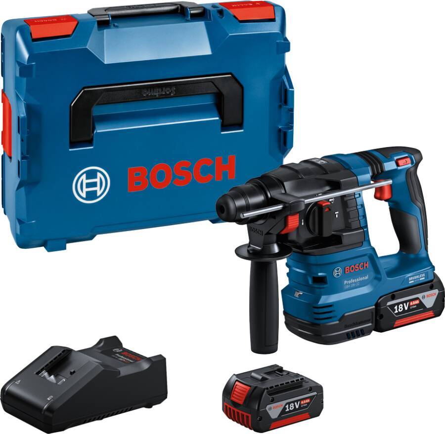 Akku-Bohrhammer GBH 18 V-22 0611924002 Typ Set Lieferumfang 2x Akku GBA 18V 4.0Ah, Schnelllader GAL 18V-40, Tiefenanschl