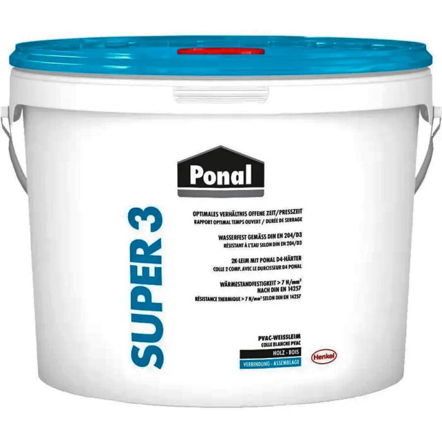 Holzleim Ponal Super 3 wasserfest 84155 Farbe farblos Inhalt 5 kg Gebindeart Eimer Einsatz -