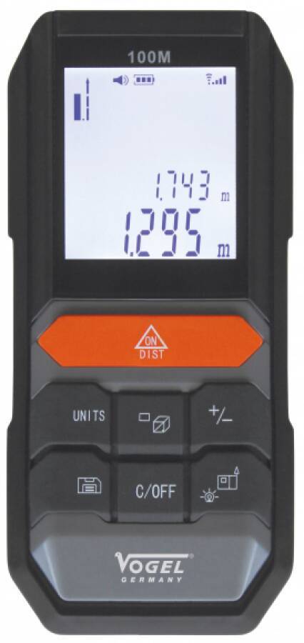 Laser-Entfernungsmesser 140134 Opt. - Lieferumfang Tasche mit Gürtel- und Handschlaufe, 2x 1,5 V Batterie Typ AAA, Bedie