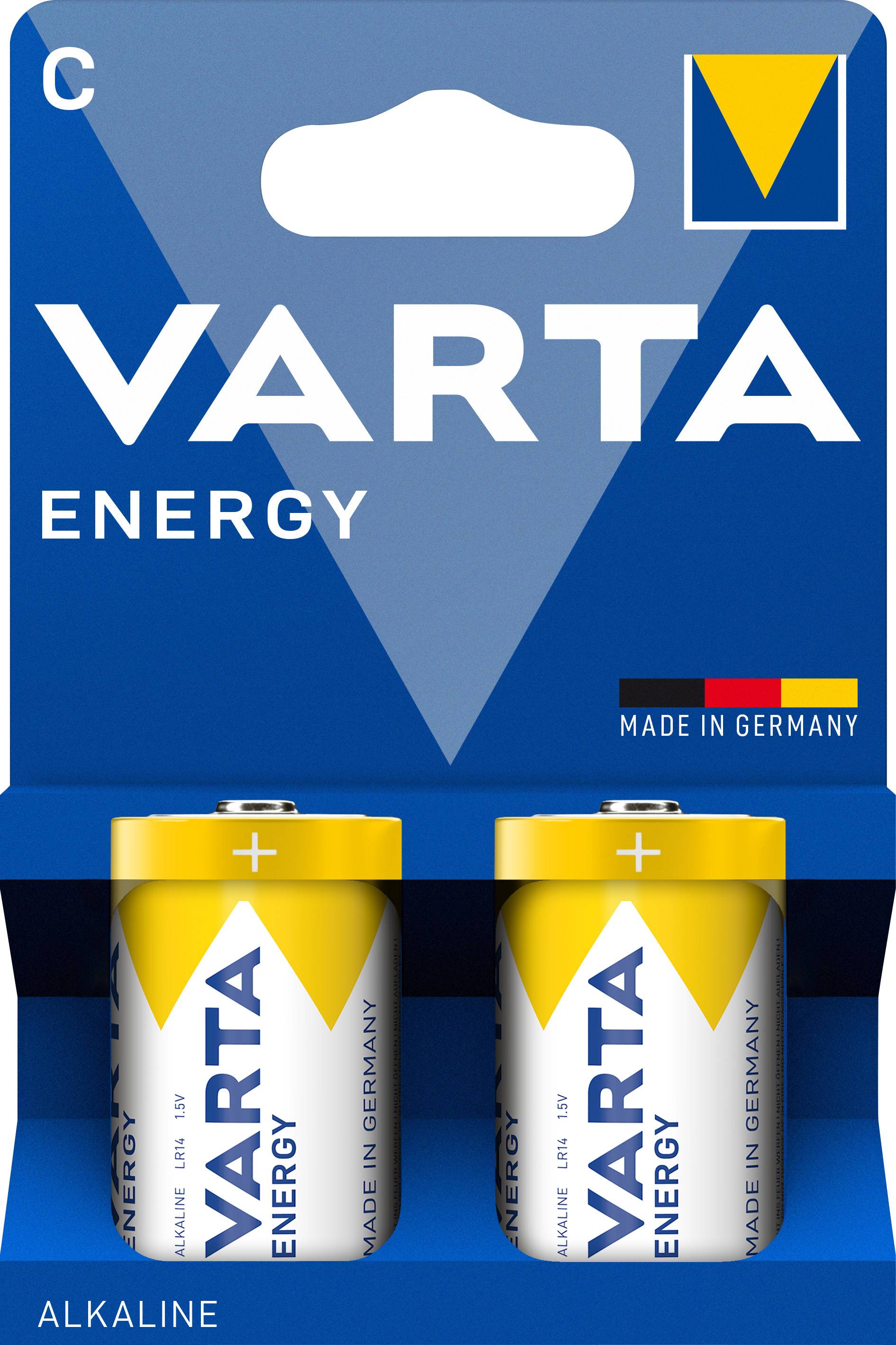 Varta Batterie Alkaline, Baby, C, LR14, 1.5V Energy, Retail Blister (2-Pack)
