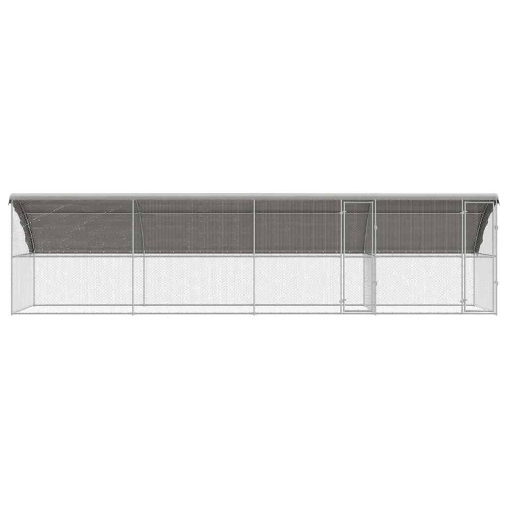 vidaXL Hühnerkäfig 4 pcs Silber 800 x 200 x 198,5 cm Verzinkter Stahl
