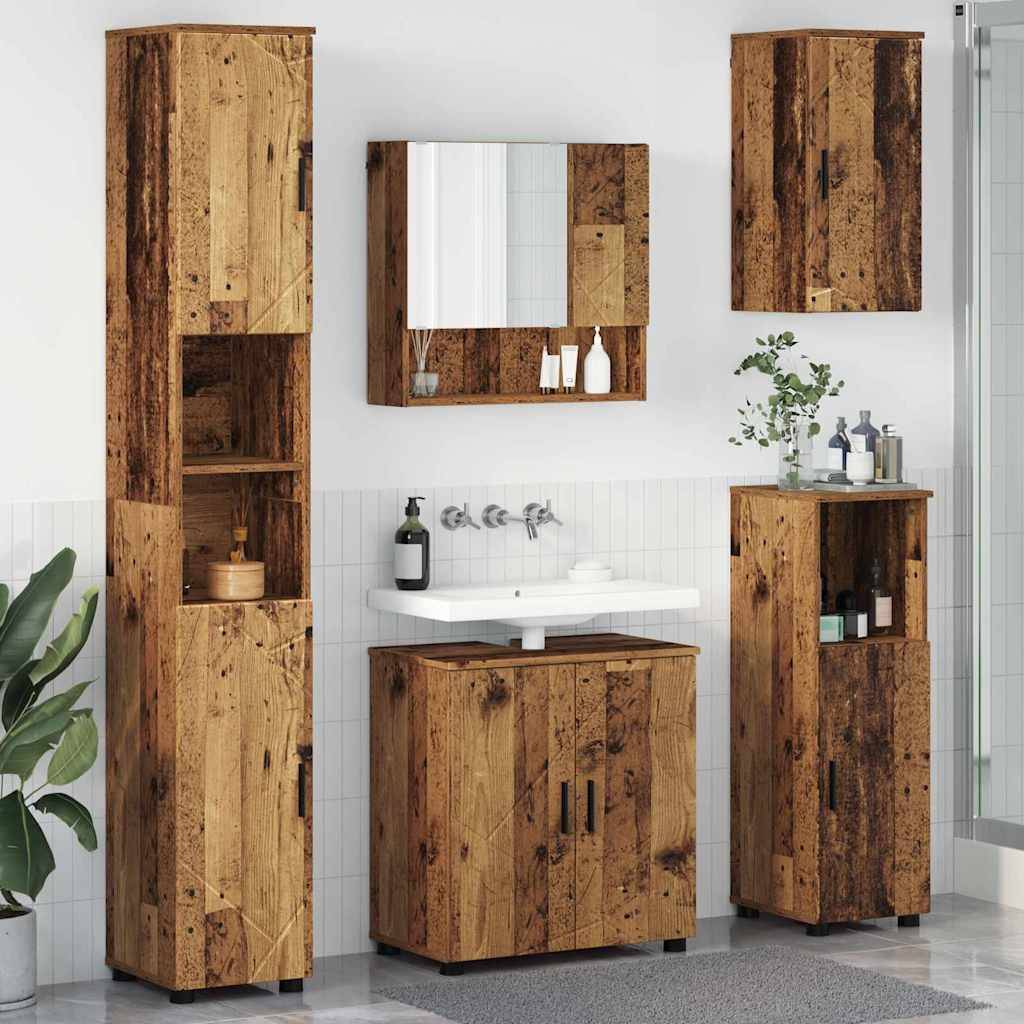 vidaXL Badezimmermöbel-Set 5 pcs Altholz Holzwerkstoff & Metall