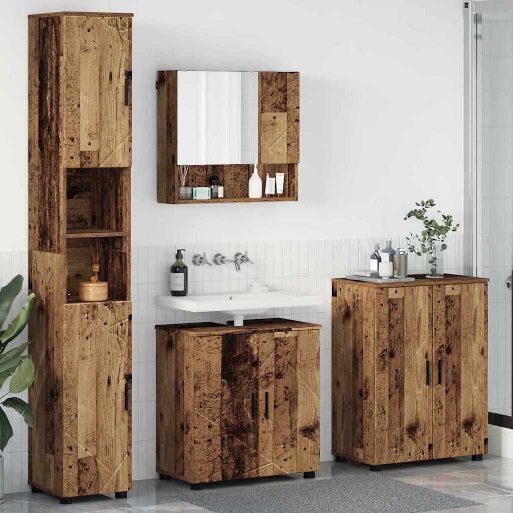 vidaXL Badezimmermöbel-Set 4 pcs Altholz Holzwerkstoff & Metall