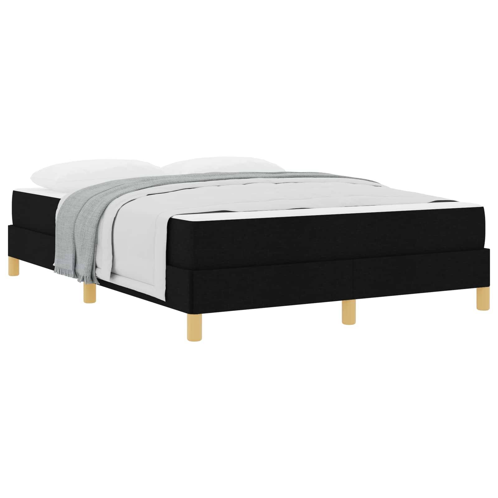 vidaXL Boxspringbett mit Matratze Schwarz 140 x 190 cm Stoff