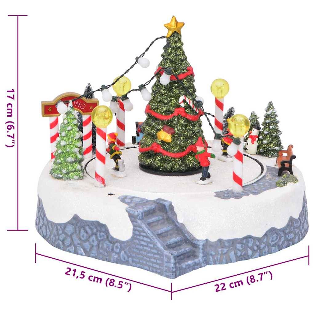vidaXL Weihnachtsdorf Dekoration Mehrfarbig 22 x 21,5 x 17 cm