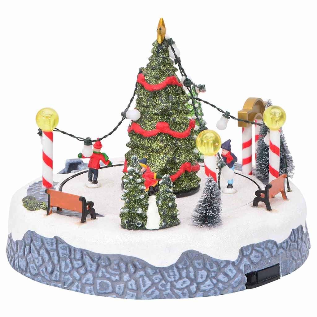 vidaXL Weihnachtsdorf Dekoration Mehrfarbig 22 x 21,5 x 17 cm