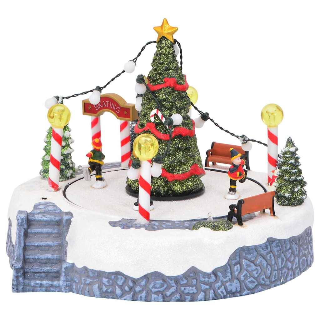 vidaXL Weihnachtsdorf Dekoration Mehrfarbig 22 x 21,5 x 17 cm
